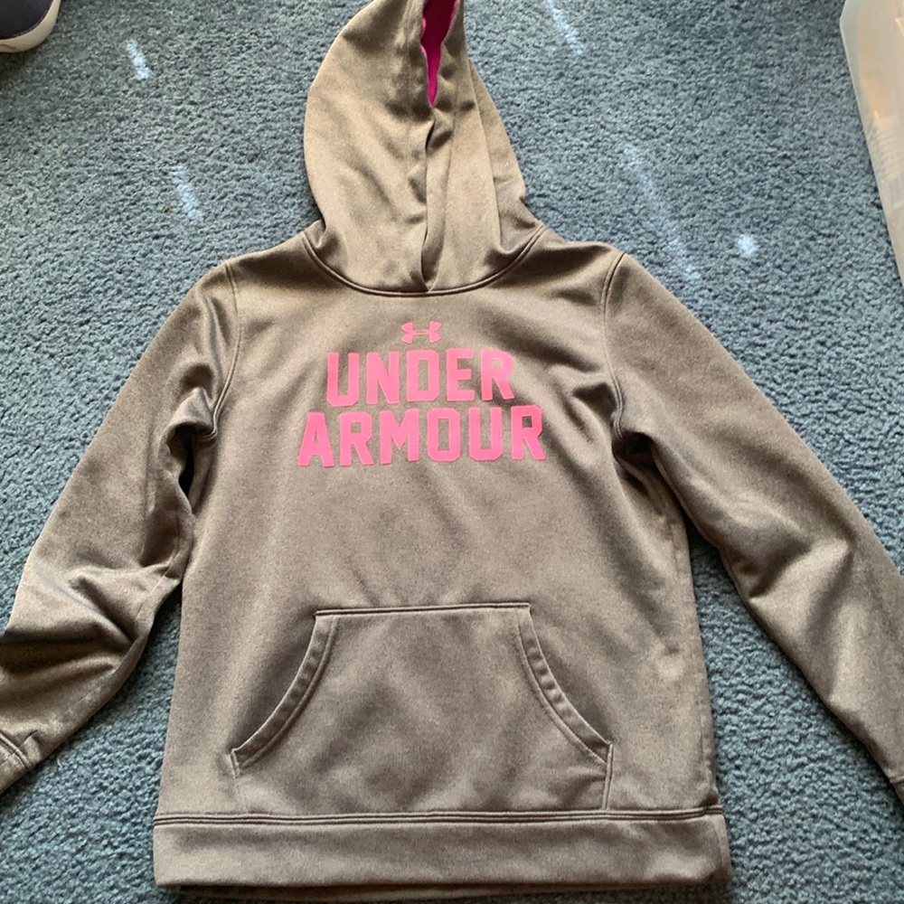 Under Armour hoodie. Girls youth medium. Grey